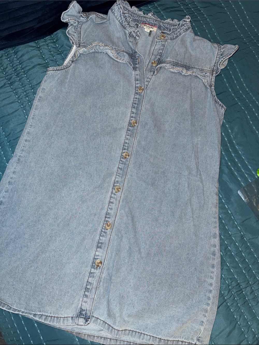 ANDREE BY UNIT Light Wash Denim Mini Dress